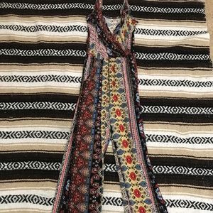 Floral floor length pants jumpsuit